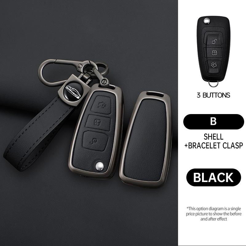 3 Buttons Car Key Case For Ford C-Max Mondeo Kuga Fiesta Titanium Ford Focus 3 4 St Mk3 Mk4 Key Fob Cover Case Bag