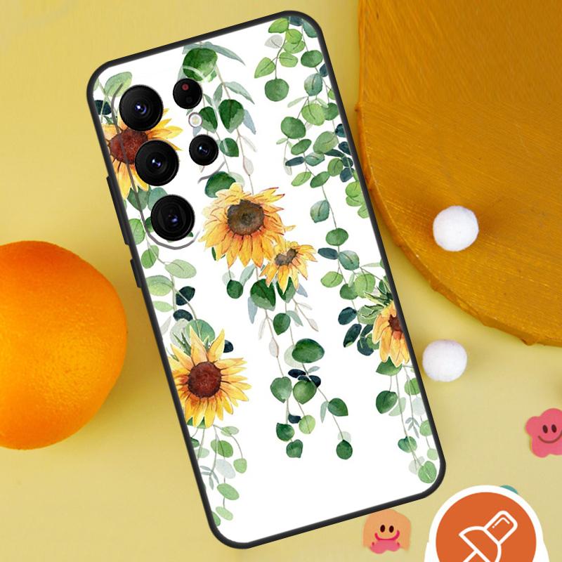 Schöne gelbe Sonnenblumen-Handyhülle für Samsung Galaxy S25 Ultra S24 S22 S21 Ultra S9 S10 S20 Plus S23 FE Funda Abdeckung