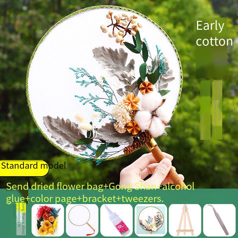 DIY Preserved Fresh Flower Hand Fans Creative Party Gift Home Decoration Fashion Decorative Chinese Japanese Fan Versatile New