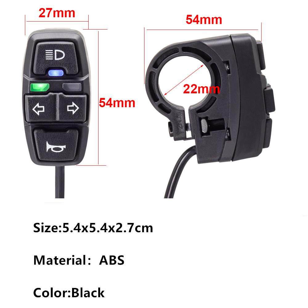 3 In 1 Electric Bike HeadLight Horn Turn Light Switch For Ebike Scooter Switch