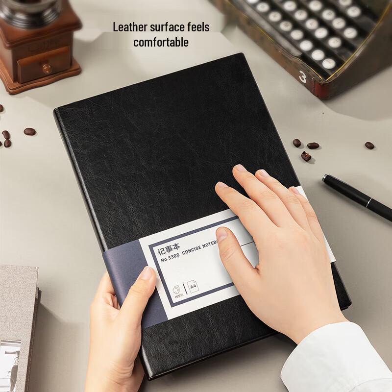 Deli Business A4 Leather Notebook