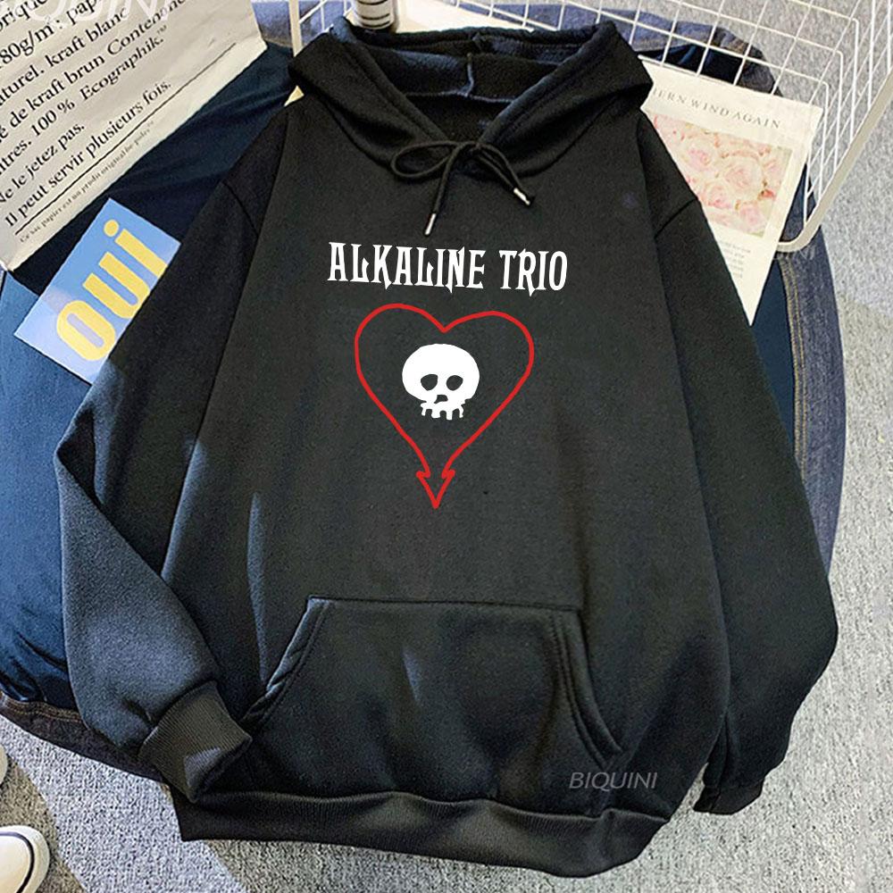 

Толстовки Rock Band Alkaline Trio с капюшоном, уличная одежда, с длинным рукавом, для мужчин и женщин, толстовка Sudaderas Hombre, зимние удобные свитера с капюшоном XS чёрный