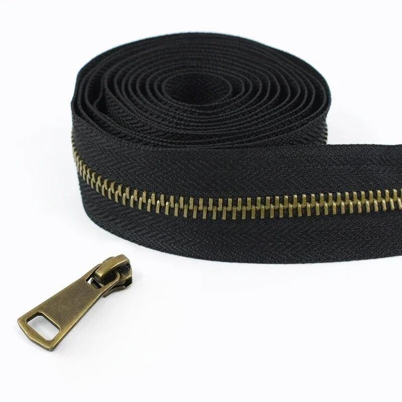 1/2/3/5M Meetee 5# Rollen-Metallreißverschlüsse mit Schiebern Tasche Schuhe Jacke Dekor Verschluss Reißverschluss nach Metern DIY Reparatur Nähzubehör