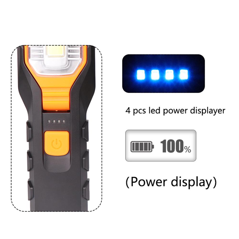 COB Inspection Lamp Magnetic Hand Torch USB Rechargeable Car Maintenance LED Work Lamp Hook Magnet Pick Tools LED Flashlight