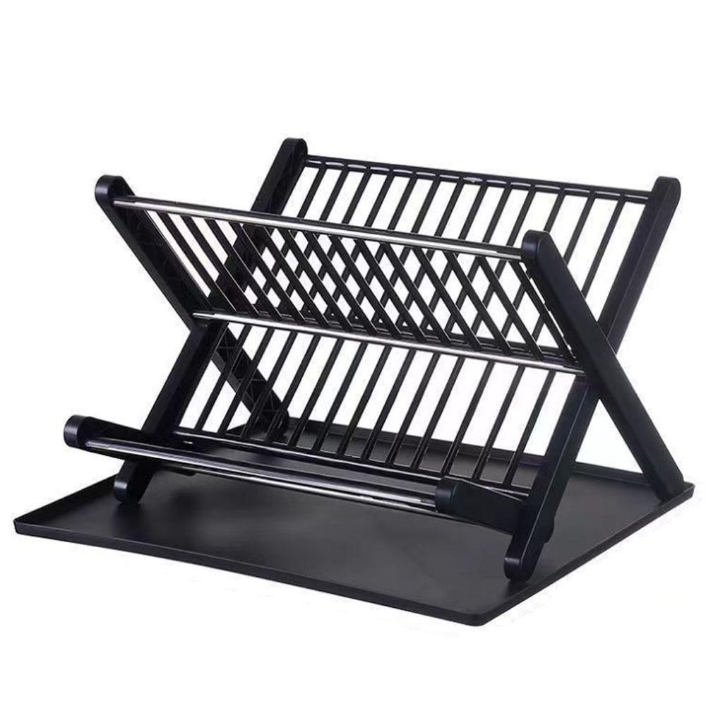 X-Type Foldable Drain Rack Large Capacity Dish Drying Rack Folding Bowl Draining Stand  Kitchen