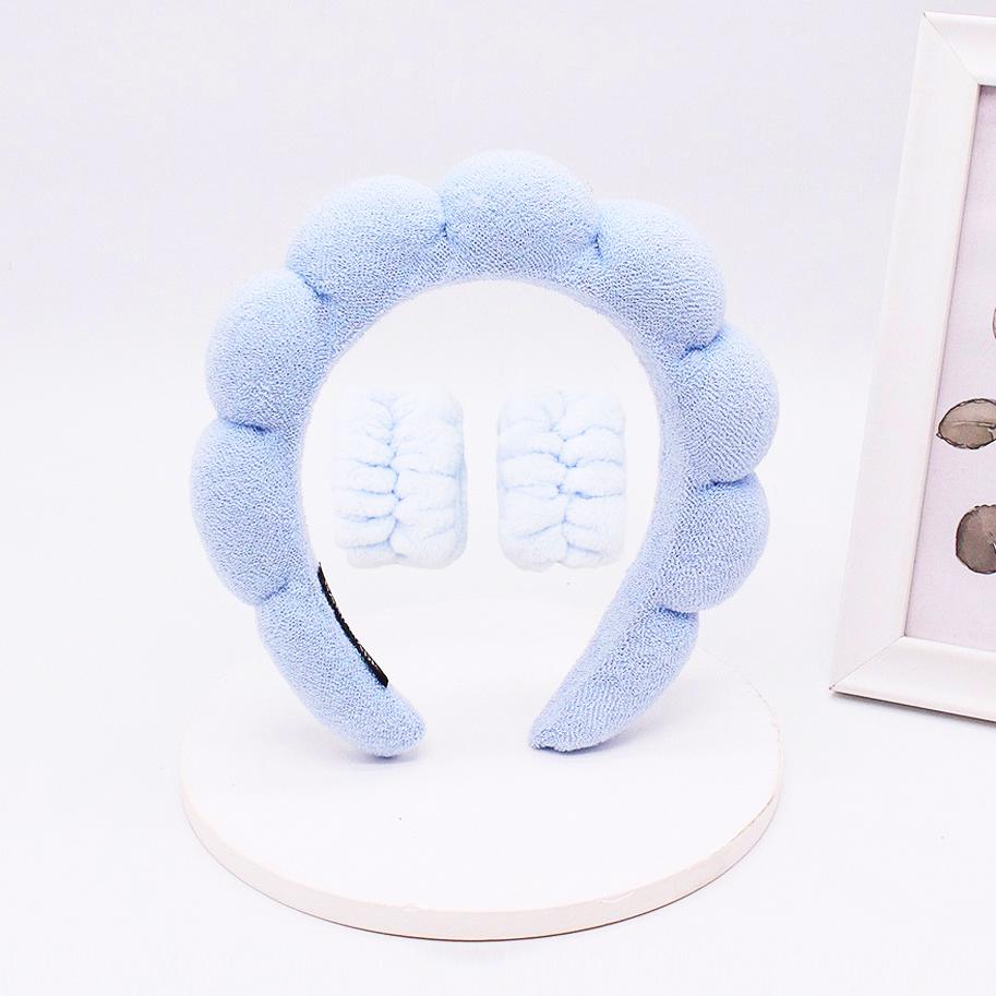 3/1PCS Microfiber Washing Wristbands Hairband Scrunchies Puffy Headband SPA Bubble Headband Washing Face Makeup Shower Skincare