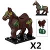 Historically Famous Battle Horse Building Block Model Medieval Cavalry Soldiers Figure Bricks Accessories Toys For Kids J108