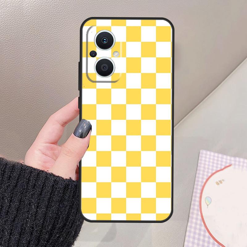 Checkerboard Checkered Board Funda For OPPO Reno 13 F 14F 12F 10 11 12 14 15 Pro 7 8 Lite OPPO Find X9 X5 X6 X8 Pro Case