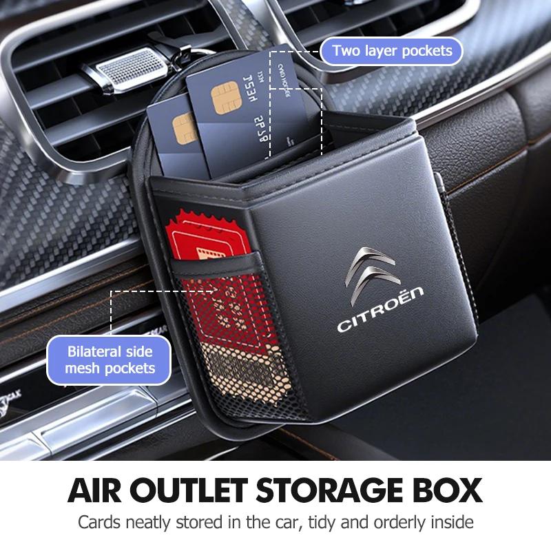 ALB1 Car Air Vent Outlet Storage Bag Phone Holder Pocket Organizer For Citroen Jumper Celysee Cactus Picasso Aircross Saxo Grand