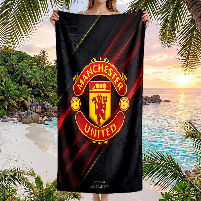 Telo da Spiaggia Asciugatura Rapida Manchester United FC Stampa Microfibra Assorbente Portatile da Viaggio per Nuoto