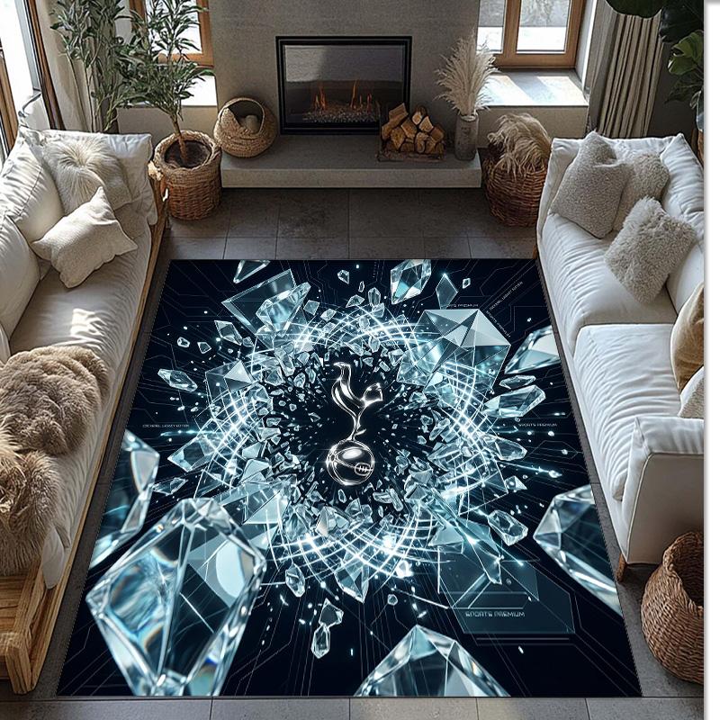 Tottenham Hotspur Bedrukte Flanellen Vloerkleed Antislip Zacht Polyester Vloerkleed Binnen Decoratie Mat voor Slaapkamer Woonkamer Bank