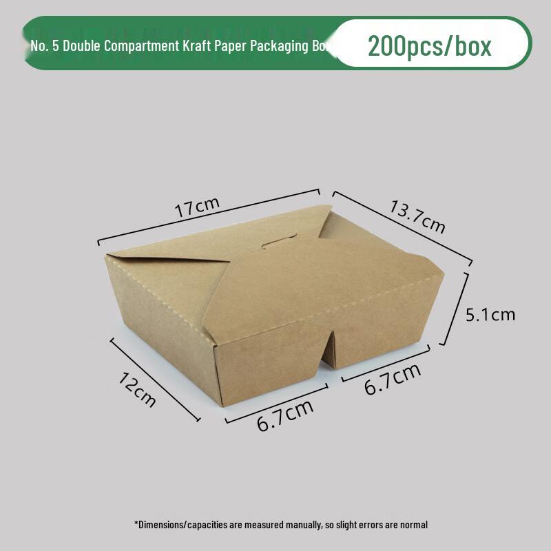 

Disposable Kraft Paper Double Compartment Takeout Boxes