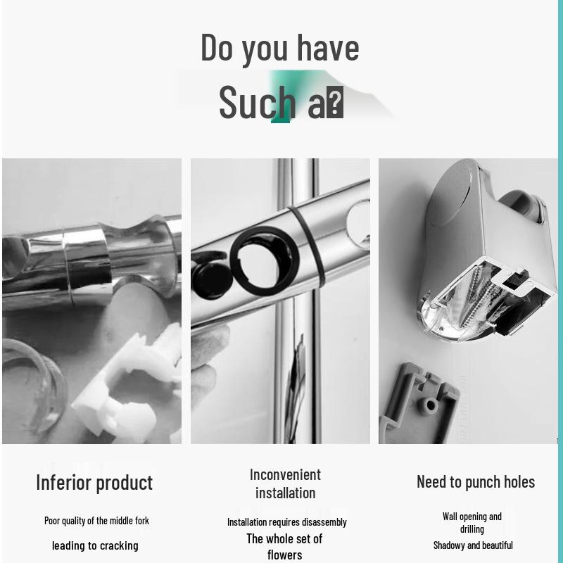 Adjustable Shower Handheld Holder: No-Drill, Universal Fit