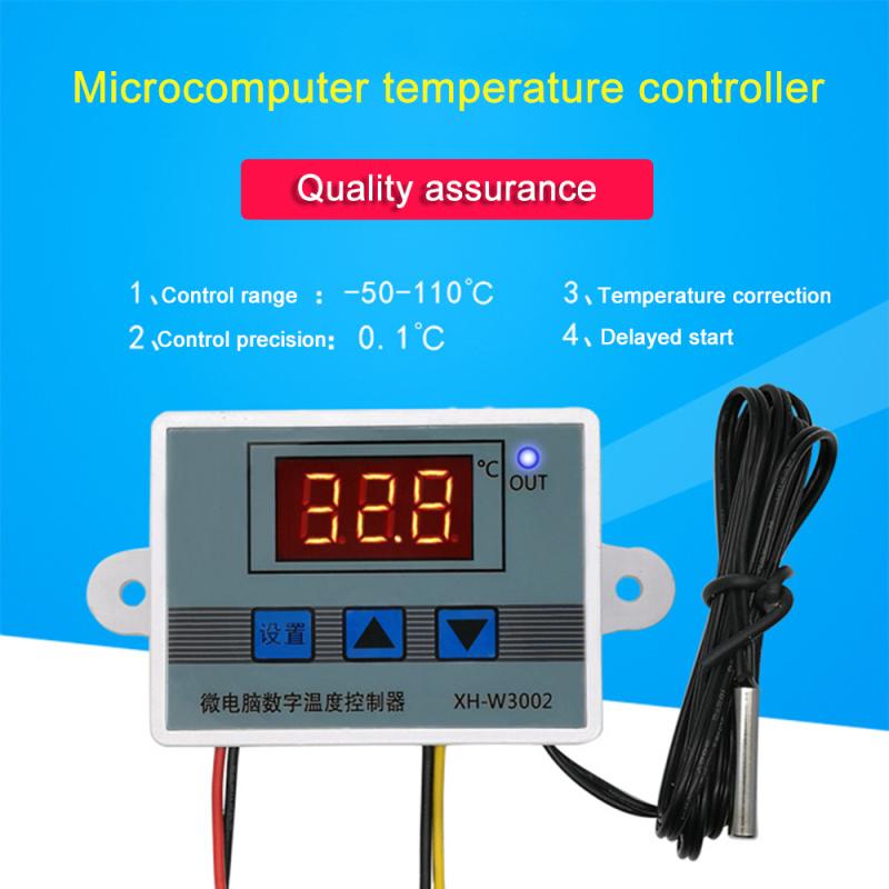 1~10PCS 12V 24V 220VAC Digital LED Temperature Controller XH-W3001 For Incubator Cooling Heating Switch Thermostat NTC Sensor