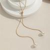 Long Pull Adjustable Pearl Necklace, High Sense of Design, Niche, Simple and Versatile Collarbone Chain, 1 Neck Chain.