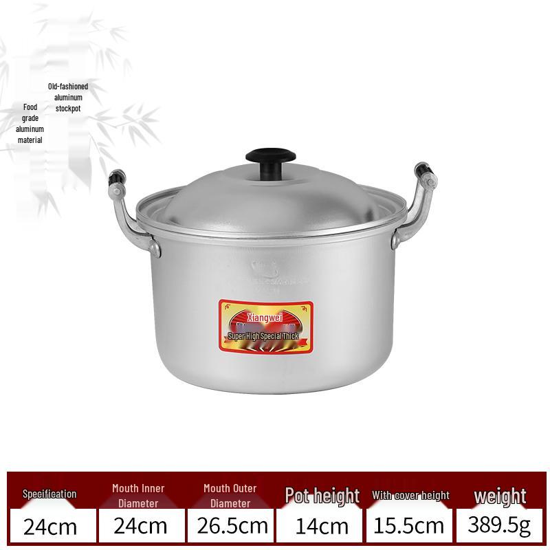 Xiangwei Classic Aluminum Steamer & Soup Pot for Gas Stoves, Thickened for Boiling and Cooking