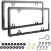 AICEL 2 Pcs Stainless Steel License Plate Frames, 4 Holes Car Licenses Plate Covers Holders, Heavy Duty Rustproof Front Rear Auto Tag Cover,