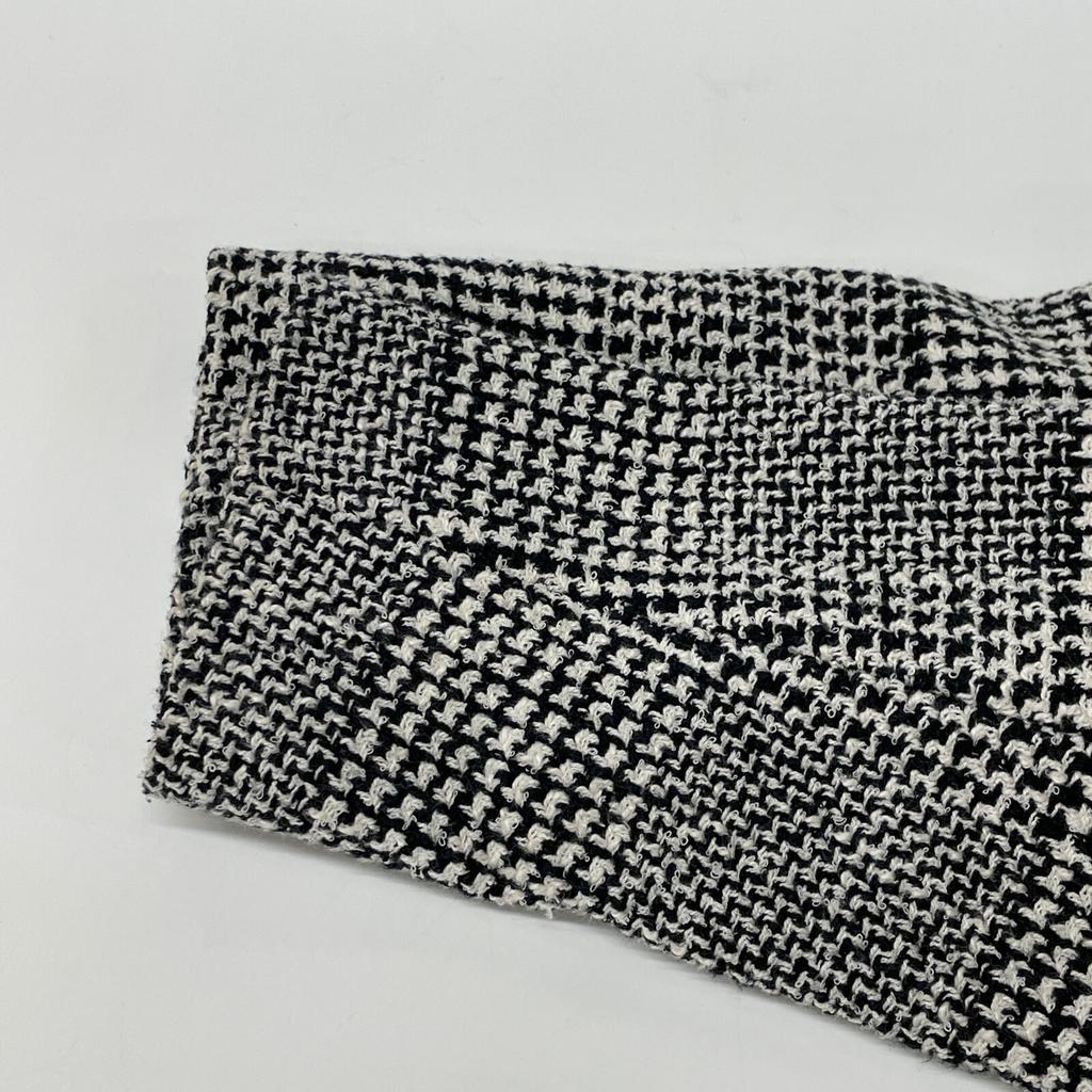 BOSS Grey Glen Check Gold Button Tweet Cropped Jacket Jacket 40 grayUsed