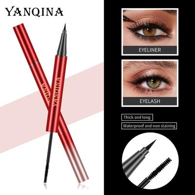 YANQINA Διπλή Κεφαλή, Μονόφθαλμο Στυλό - Ταχύ Στέγνωμα Αδιάβροχο, Κύλινδρος Μακιγιάζ, Βαμβακερή Ίνα Μακριά Μάσκαρα