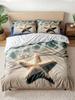 Starfish Seashell Beige Tropical Beach Ocean Duvet Cover Set Single Twin Double Queen King Cal King Size Bed Linen Set
