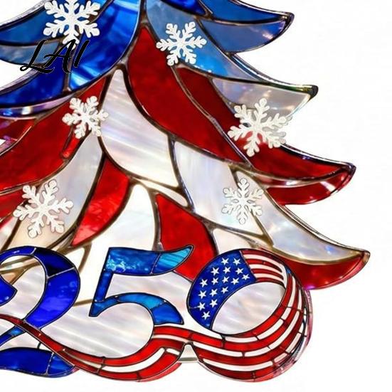 Lightweight Acrylic Car Rearview Mirror Decor 250 Anniversary USA Christmas Ornament America Years Patriotic Tree Party Gift Decoration 1776-2026 2D