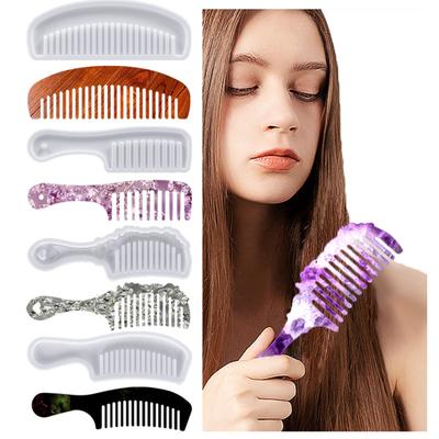 4 Stile Öl Haar Epoxid Kamm Silikonform Haarkamm Harzgussform Kit DIY Handwerk Schmuck Handwerk Herstellung Handwerkzeuge