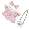 Plush Doll Clothes Cotton and Cloth Bow Tie 20cm Plush Doll Outfits Dress with Strawberry Bag 3