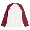 Li Ning Sports Lifestyle Series Casual Letter Print Round Neck Long Sleeve T-Shirt Women T-Shirt Off-White Dark-Red AHSV010-3