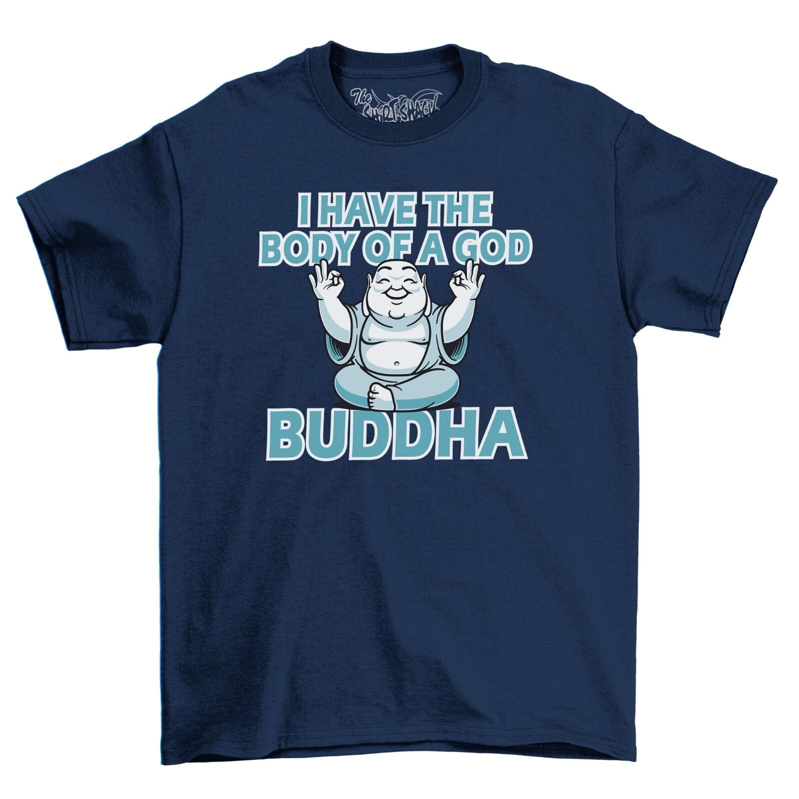 

ShirtShack Body of A God Shame Its Buddha Men s Funny T-Shirt Mens Womens Tees Top 100% Cotton Shirt 3XL