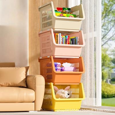 Stapelbare Aufbewahrungskörbe für Gemüse Haushalt Snack Spielzeug Aufbewahrungsregal Mehrschichtig Bodenstehend Multifunktional Badezimmerkorb