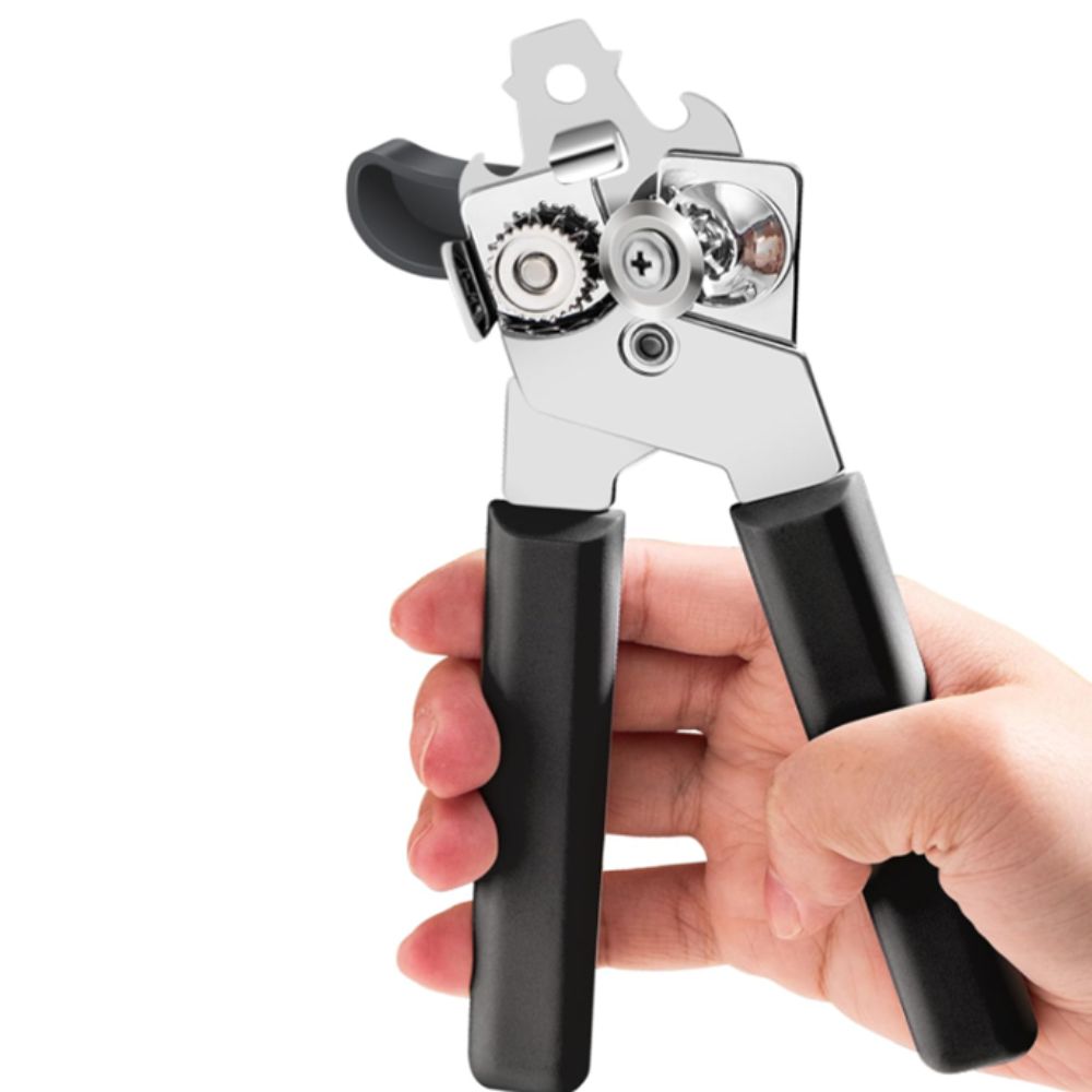 Professional Stainless Steel Manual Can Opener Easy Grip Labor-saving Bottle Opener Anti-Slip Handle Tin Can Opener Outdoor