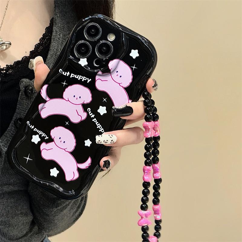 Zhitai iPhone 12/13/14 Pro Hülle mit Crememuster und Armband, Kompatibel mit XS/XR.