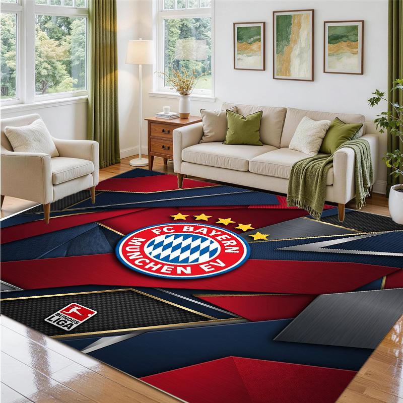 Bayern Munich Design Crystal Velvet Rug Soft Decorative Mat for Bedroom Entrance