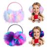 Modische Plüsch-Hörer für Damen, Winter, Warm, Weihnachts-Kopfhörer-Form, Mädchen-Ohrenschützer, Polarlichter-Farbe