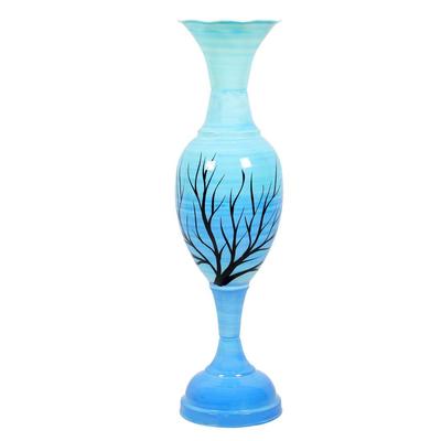 Flower Vase Big Size for Living Room Corner - 25 Inches Long - Sky Blue Tree -Pack of 1