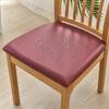 Chair Seat Covers PU Leather Square Chair Cushion Cover Waterproof Kitchen Removable Dining Room Upholstered Seat Slipcovers
