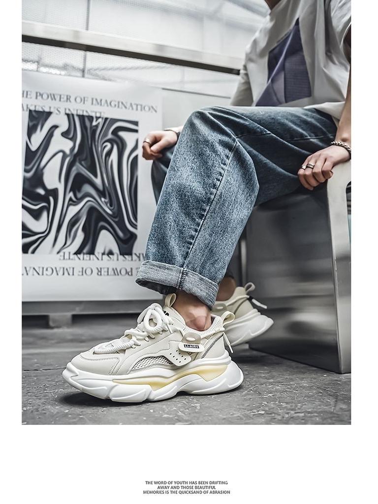 Comfort Trend 2025: Men's Breathable Thick-Soled Running and Casual Shoes for Spring/Summer