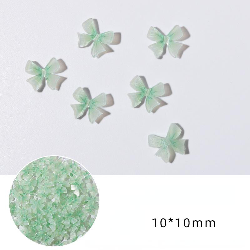 

10 шт./кор. дизайн ногтей 3D красочный бантик в форме смолы подвески для ногтей дизайн с бантом DIY аксессуары для дизайна ногтей зелёный