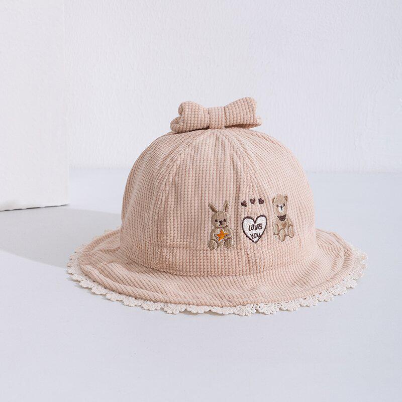 Korean Style Children's Sun Protection Lace Bucket Hat for Girls