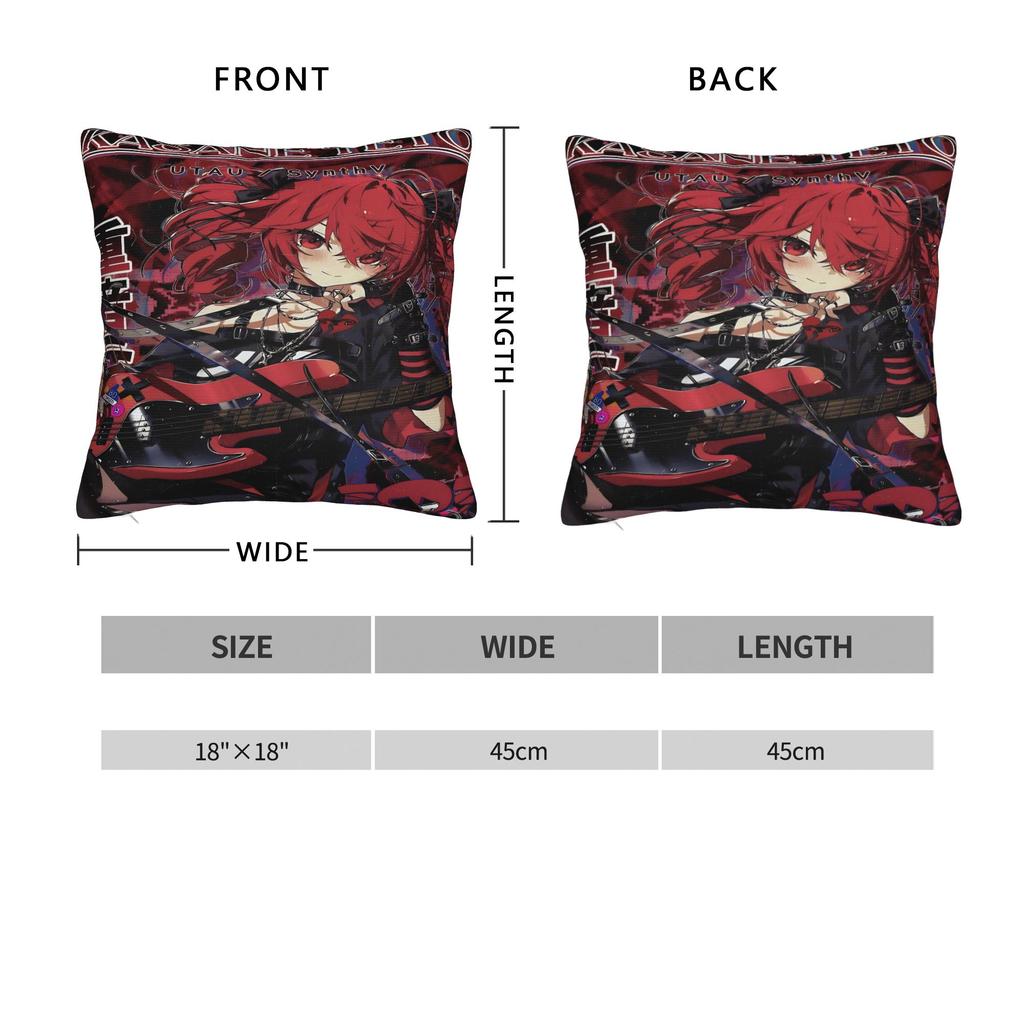 Pillow Cover Pearto Poteto Anime Kasane Teto Virtual Singer Cushion Cover Pillow Case For  Sofa Home Decoration Pillowcases