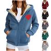 Women's Fashion Casual Sweatshirt Loose Zipper Cardigan Long Sleeve Hooded Jacket
