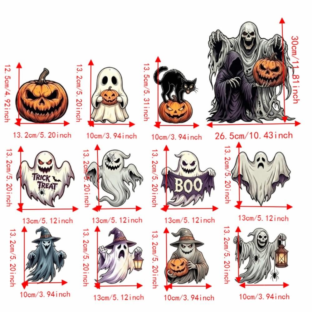 Cute Halloween Paper Hanging Ornament Cat Pumpkin Pendant Creative Ghost Ornament Yard Decor