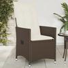 VidaXL Garden Recliner Chair with Brown Wicker Cushions, Reclining Garden Armchair, Recliner 365639