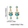 Retro Ethnic Turquoise Geometric Pendant Stud Earrings for Women - Unique Fashion Jewelry