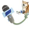 Chew Toys for Cats Microphone Cat Catnip Toys Interactive Plush Rope with Sound Bells Dog Teether for Tugging Chewing Tossing