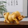Natur Massivholz Reichtum Vermögen Ochse Statue Chinesische Charakteristik kleine Statue Niedliche Haus-, Zimmer-, Büro-, Autodekoration