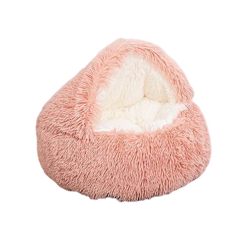 

Новая плюшевая будка для домашних животных, будка для кошек и собак, полуупаковка, круглый матрас, короткий плюшевый полузакрытый, теплый для осени и зимы 40x40