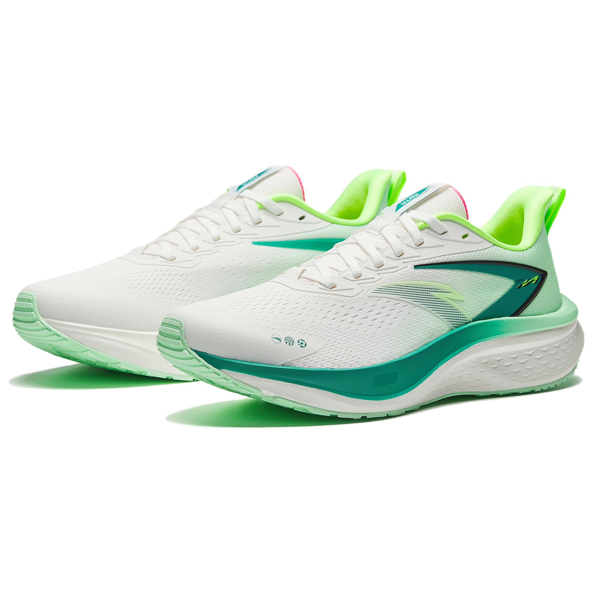 

New Anta Mach 5 SE Slip Resistant, Abrasion Resistant, Breathable Low top Casual Running Shoes Men s White Green 112515582-9 42.5