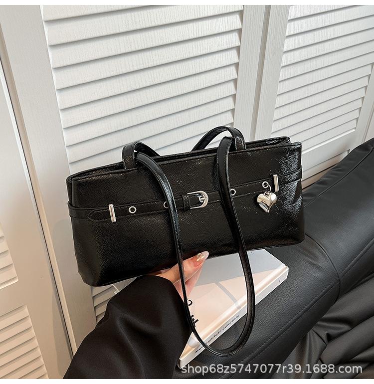 

2025 new bag women s senmeng trendy fashion texture one-shoulder armpit bag spring casual commuter small square bag чёрный