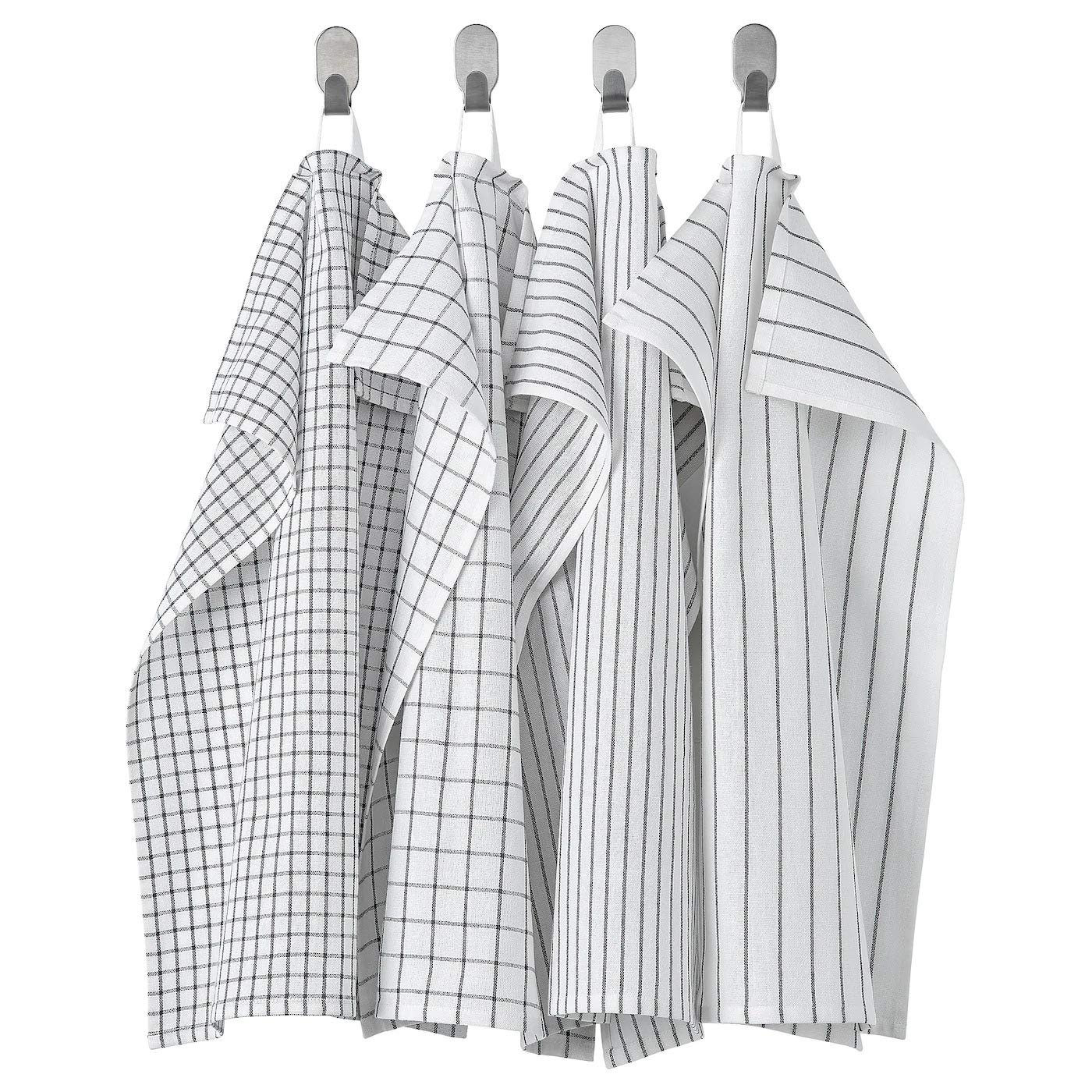 

IKEA Кухонная салфетка 45x60 комплект серая РИННИГ см, 4, белый/темный (804.763.48)
